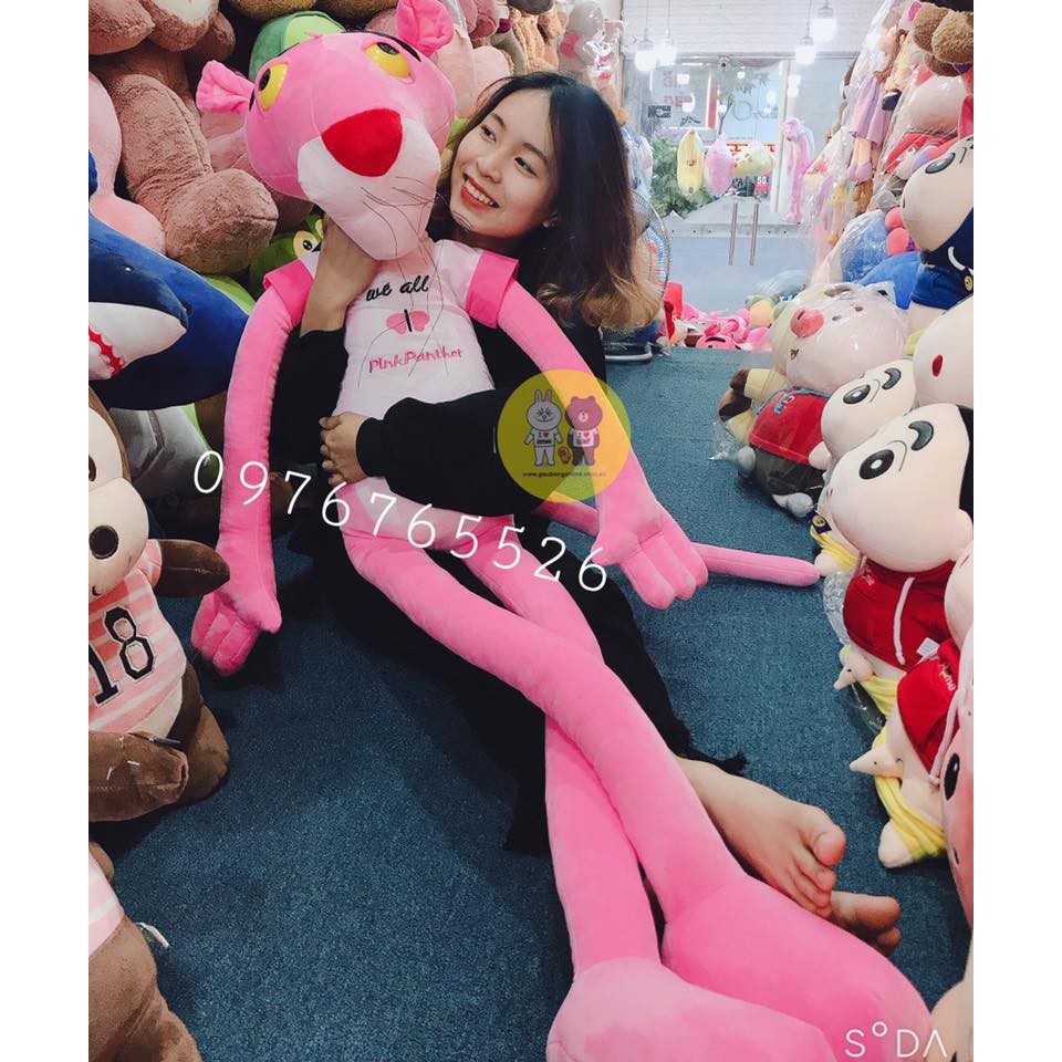 Gấu bông báo hồng Pink panther kích thước 70-100-130cm Xưởng gấu bông Việt Nam