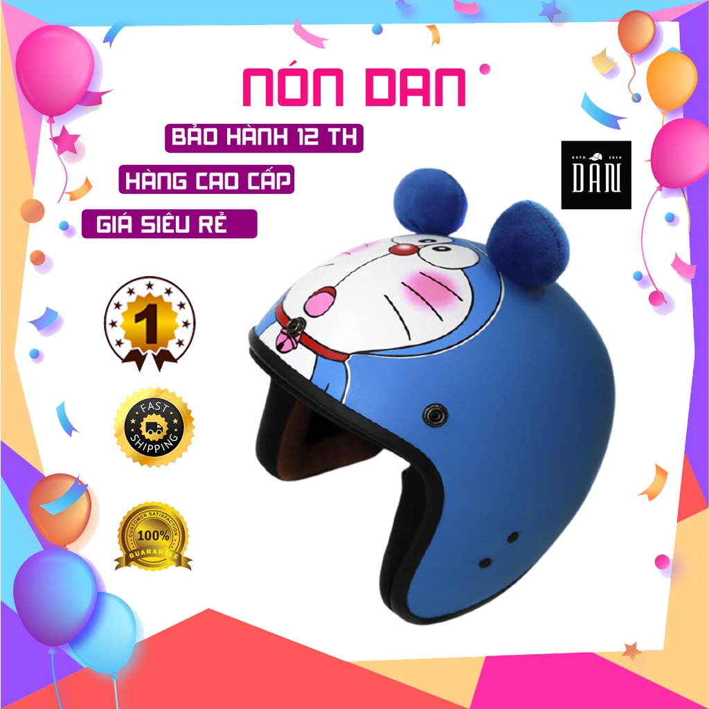 Mũ Bảo Hiểm 3/4 Doremon có tai