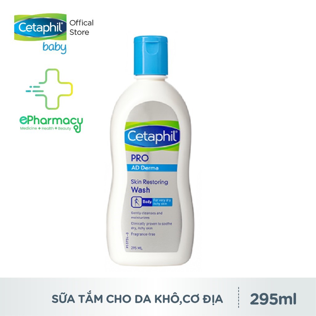 Sữa tắm Cetaphil dành cho da cơ địa, khô - Cetaphil Pro Ad Derma Wash 295ml