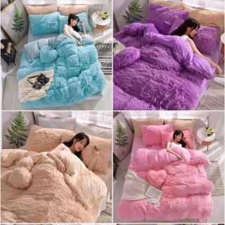 2 Bộ chăn ga gối nỉ lông tim( 17 màu sắc. Giá cho ctv)