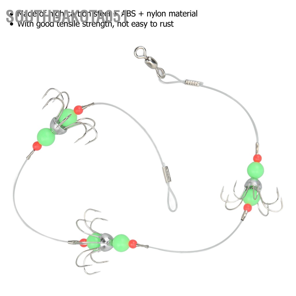 Hàng Sẵn Móc câu mực/ bạch tuộc chuyên nghiệp phát sáng Thiết bị đánh cá bằng thép cao cấp【Southdakota051】