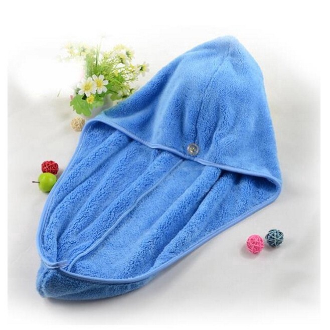 Khăn trùm đầu sấy khô tóc bằng sợi nhỏ thấm hút nước nhanh tiện dụng chất lượng cao