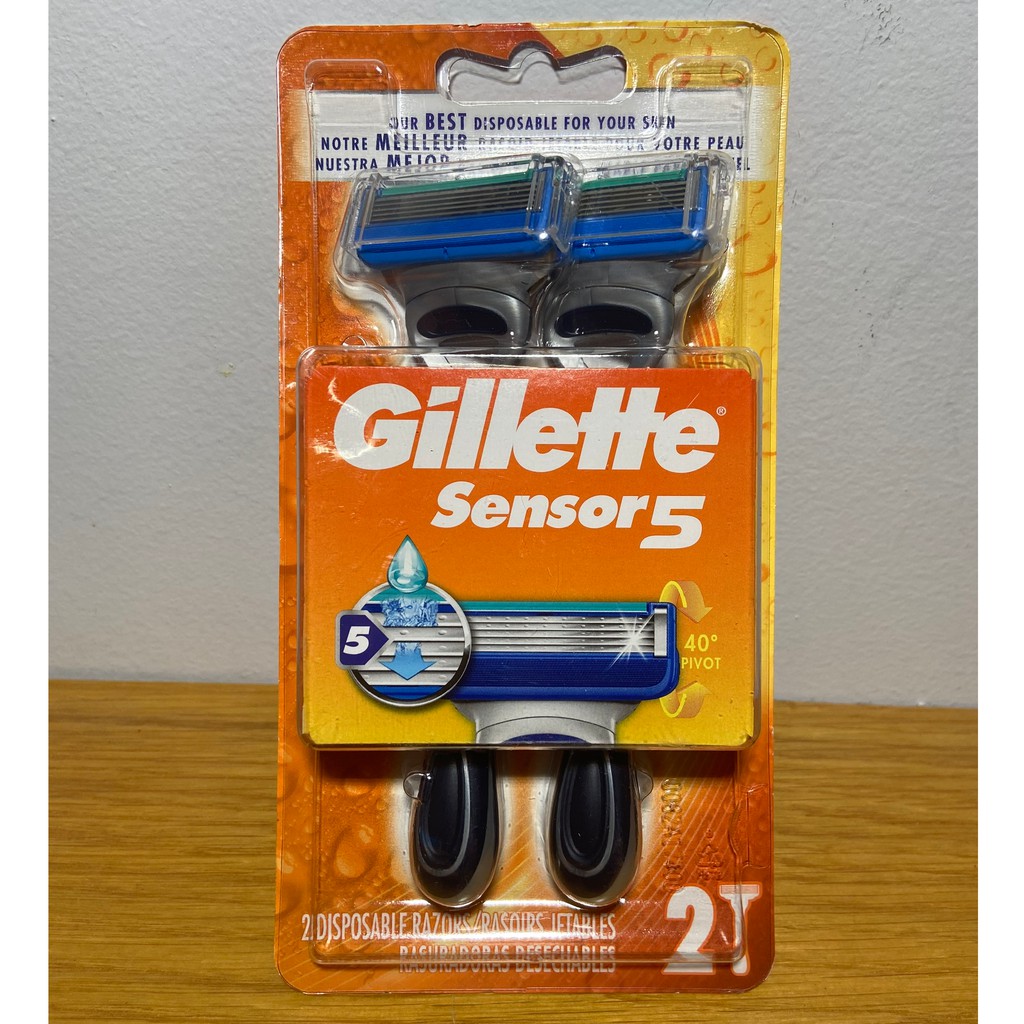 Bộ 2 dao cạo râu Gillette Sensor 5 Men's hàng xách tay USA