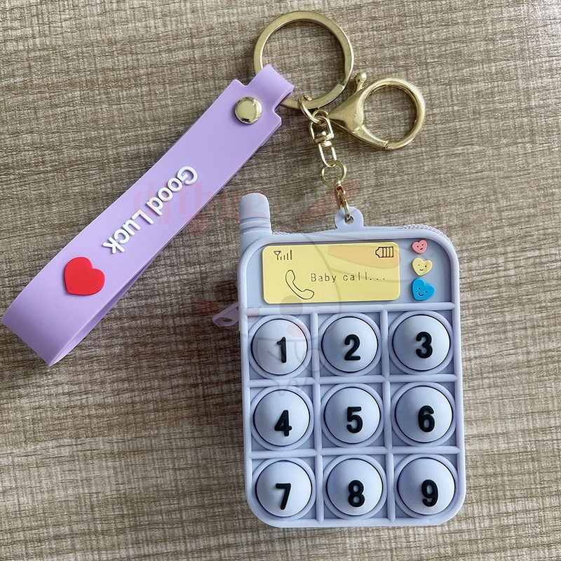 Đồ chơi ấn bong bóng dạng túi đeo chéo đựng tiền xu giảm căng thẳng cho bé gái