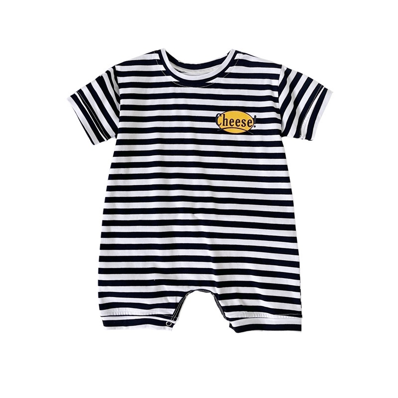 Áo Liền Quần Ngắn Tay In Họa Tiết Thời Trang Hàn Quốc Cho Trẻ Sơ Sinh