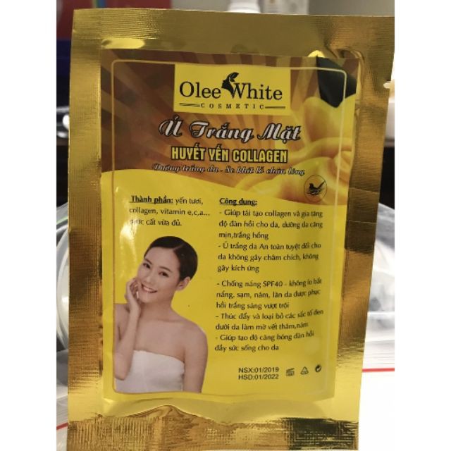 (hàng chuẩn) Ủ TRẮNG MẶT HUYẾT YẾN COLLAGEN - DƯỠNG TRẮNG DA XE KHÍT LỖ CHÂN LÔNG