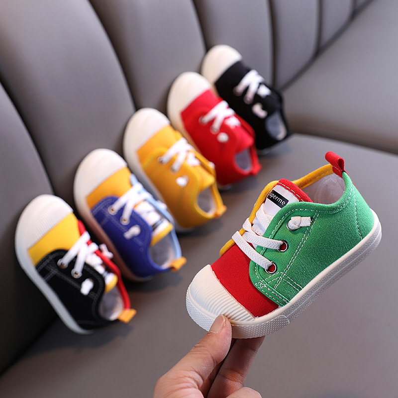 Giày Thể Thao Canvas Đế Mềm Chống Trơn Thời Trang 2021 Cho Bé 1-6 Tuổi