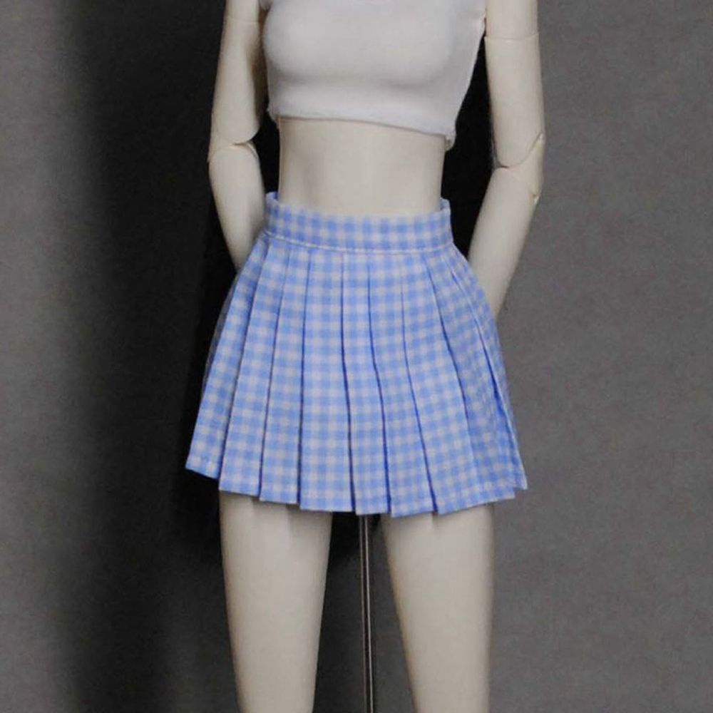 Chân váy jean xanh chữ A mini cho búp bê kích thước 30cm 1/3 1/6