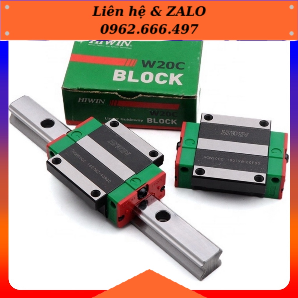 [Phụ Kiện CNC] Block Con Trượt Bi Trượt Vuông Tiêu Chuẩn Hiwin HGW HGW20CC | HGW20