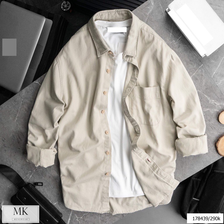 [ẢNH THẬT] Sơ Mi Kaki Nam Basic