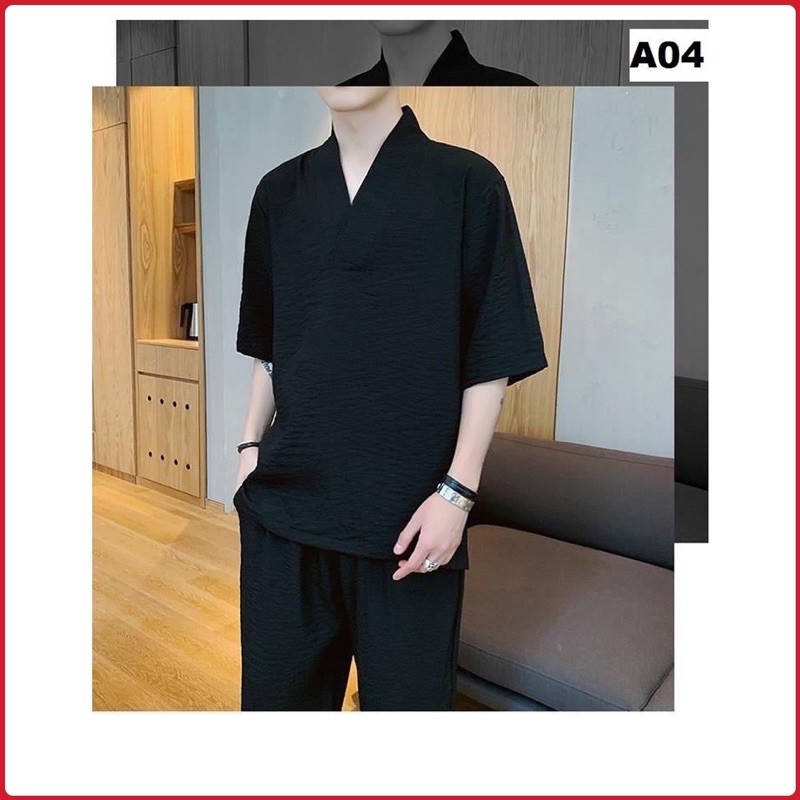 Áo đũi nam phong cách Nhật - Áo nam chất đũi thoáng mát