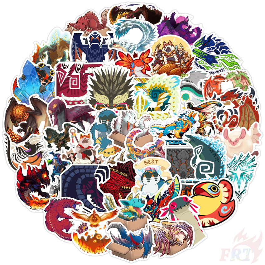 ❉ Monster Hunter Series 01 Stickers ❉ 50Pcs/Set Anime Games DIY Fashion Waterproof Decals Doodle Stickers