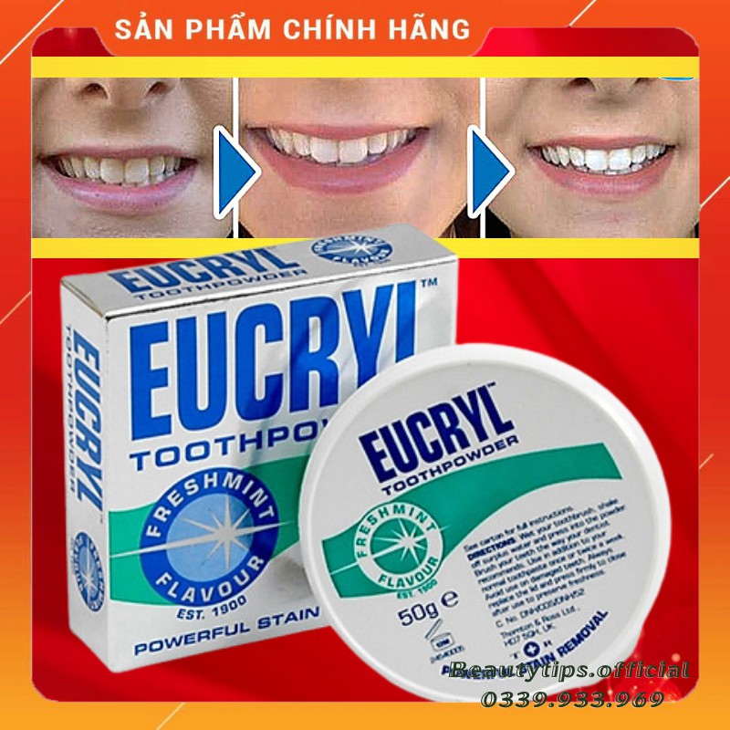 Bột Tẩy Trắng Răng Eucryl Powerful Stain Removal Toothpowder 50g