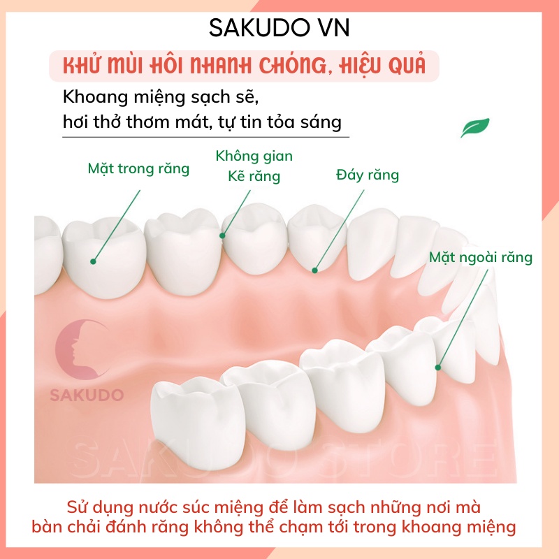 [Hộp 20 Gói] Nước súc miệng Bioaqua làm sạch răng miệng giảm tình trạng ố vàng giảm hôi miệng SKD012