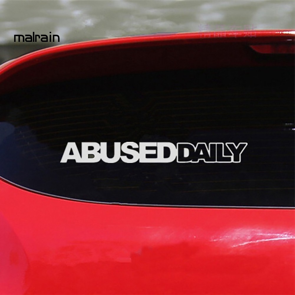 Đề Can Dán Trang Trí Thân / Cửa Sổ Xe Hơi Phản Quang In Chữ Abused Daily