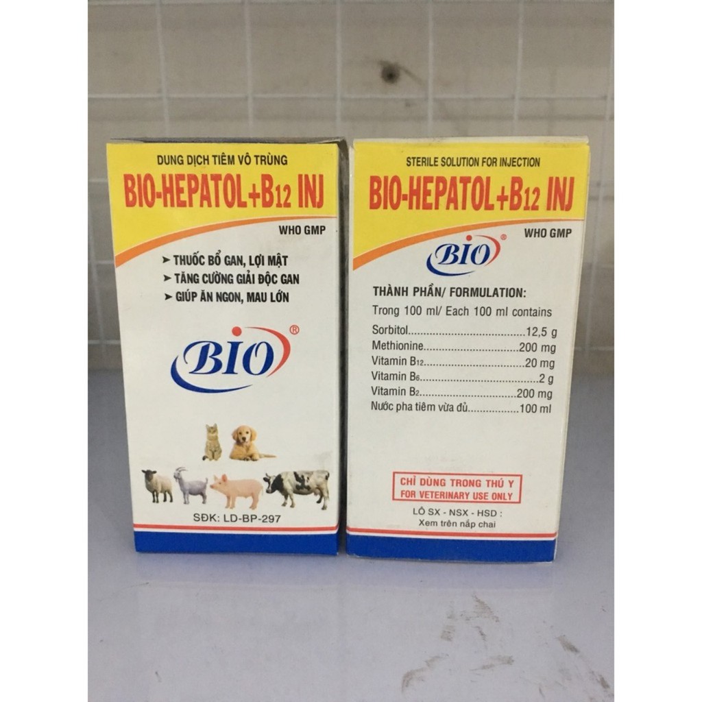 Bio hepatol +B12 (100ml) - chỉ dùng trong thú y