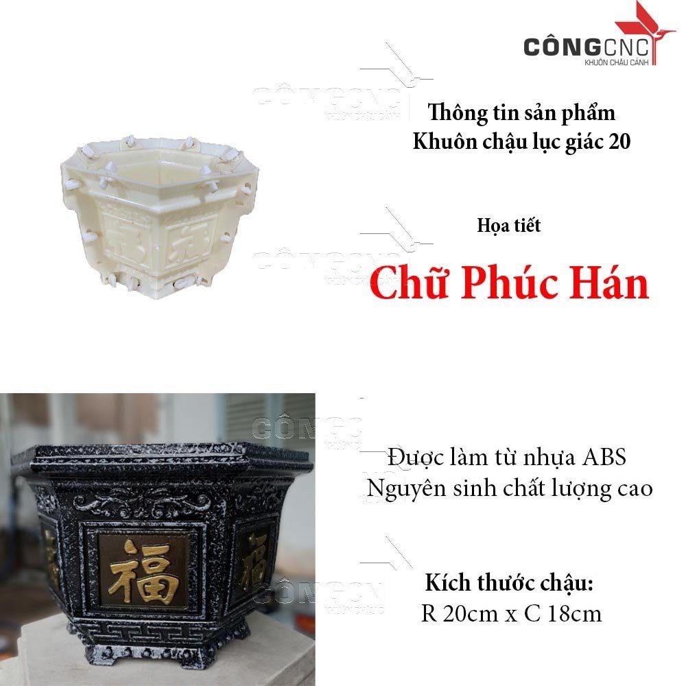 Khuôn Chậu Mini, Khuôn Chậu Lục Giác 20
