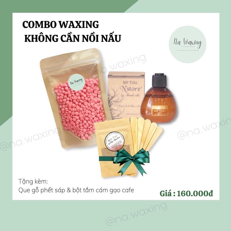 COMBO TIẾT KIỆM [100GR SÁP NGẪU NHIÊN - MỠ TRĂN HỖ TRỢ TRIỆT LÔNG] TẶNG QUE GỖ