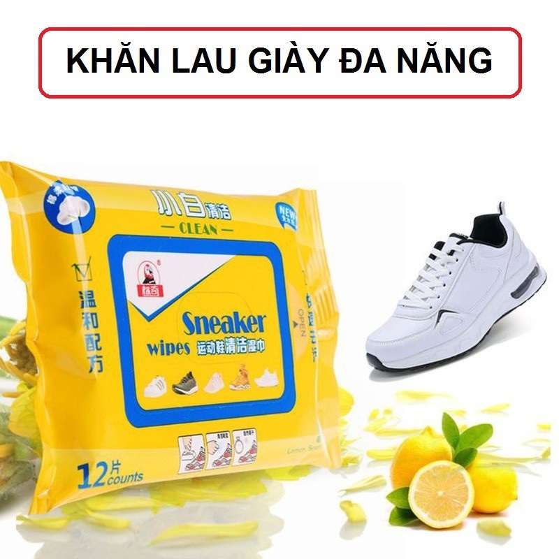 KHĂN LAU VỆ SINH GIÀY DÉP ĐA NĂNG SNEAKER (12 MIẾNG) &lt;9401&gt;