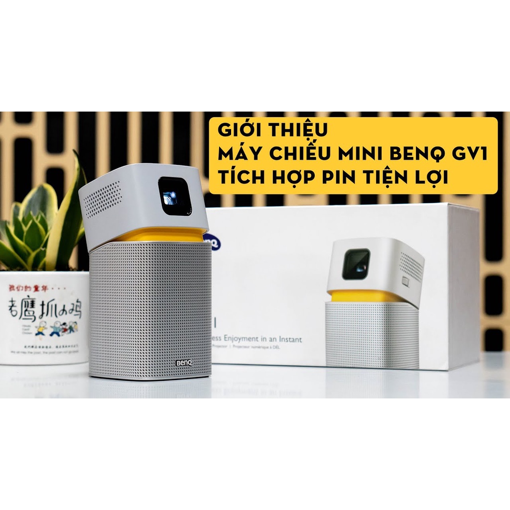 Máy Chiếu Mini BenQ GV1 Có Pin, Hình Ảnh Đẹp, Sắc Nét, Hàng Chính Hãng, Thiết Kế Nhỏ Gọn, Kết Nối Không Dây Hoặc Có Dây