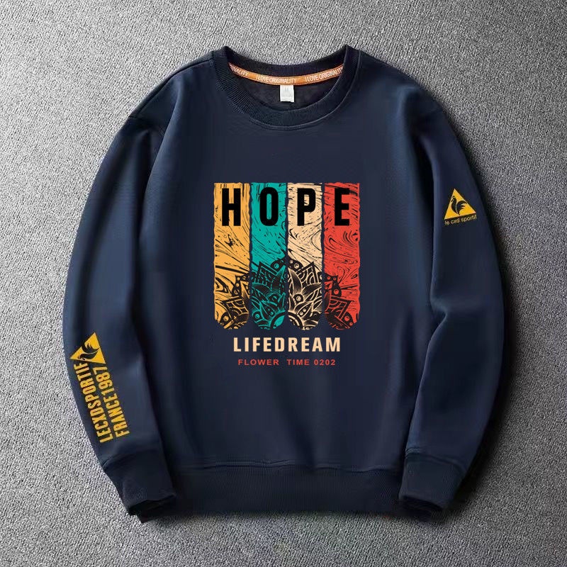 Áo Thun Nam Dài Tay Cổ Tròn Plus Size In Họa Tiết Thời Trang Thu Đông