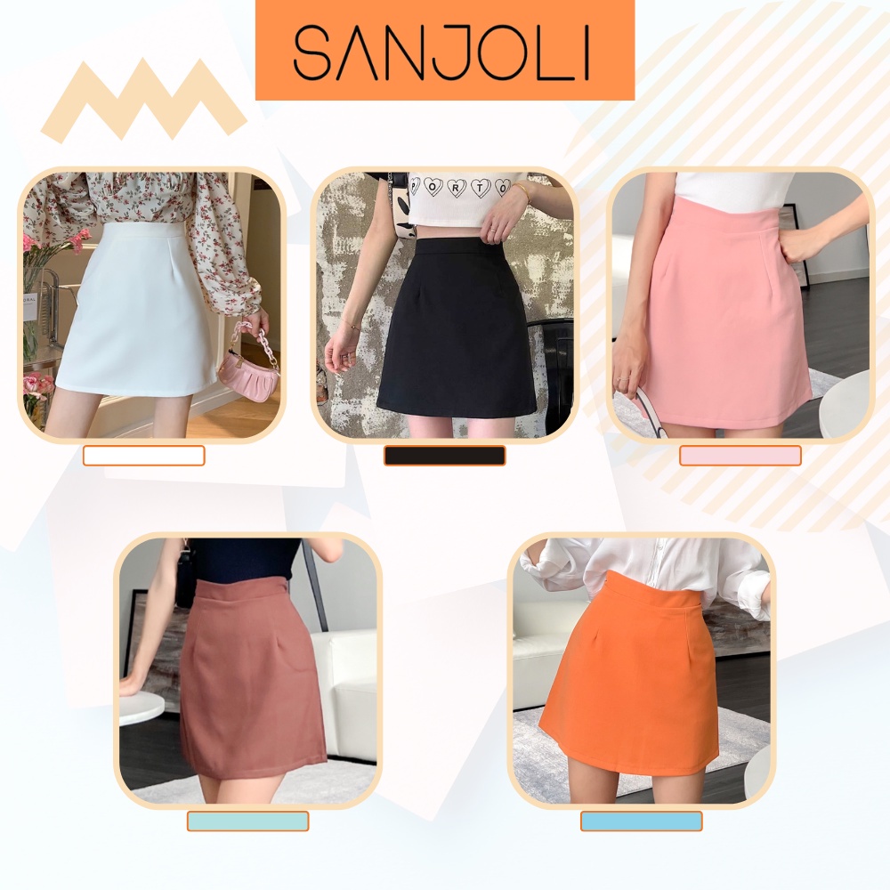 Chân Váy Chữ A Hàn Quốc Cao Cấp Ulzzang Chân Váy Ngắn Lưng Cao Basic Công Sở 3 Màu Trắng Đen Tím LALISA CV002