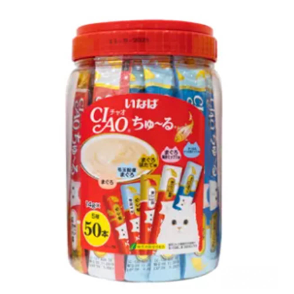 Sốt/ Snack thưởng Ciao Churu cho mèo Hộp 50 thanh - mix vị