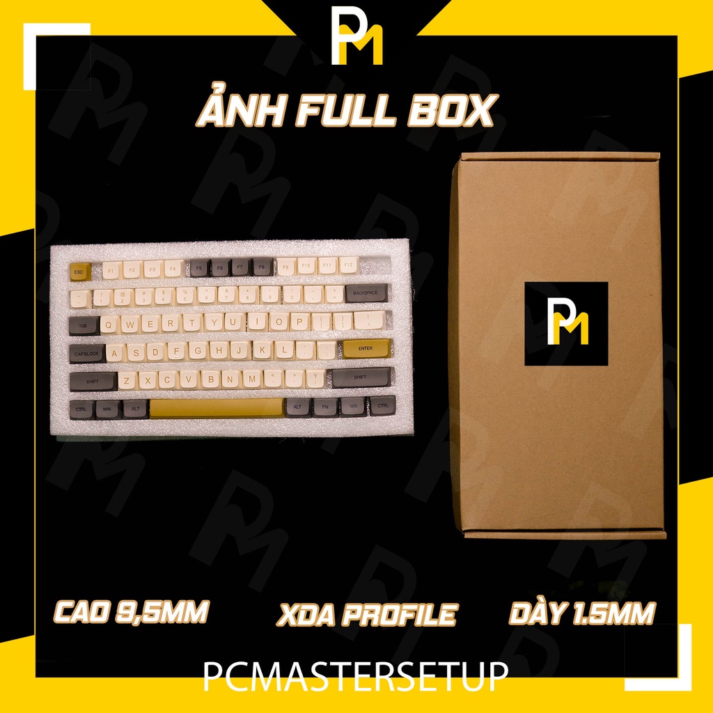 Keycap pbt xda shimmer xịn cao 9.5mm dày 1.5mm in dyesub 125 phím của pcmaster