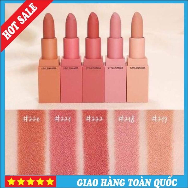 ❤️Hàng Mới về❤️ Son Lì 3CE Stylenanda Lip Color New 2021, Chất Son Rất Mềm Mịn, Độ Bám Màu Lì. Hot Sale Mùa hè!!