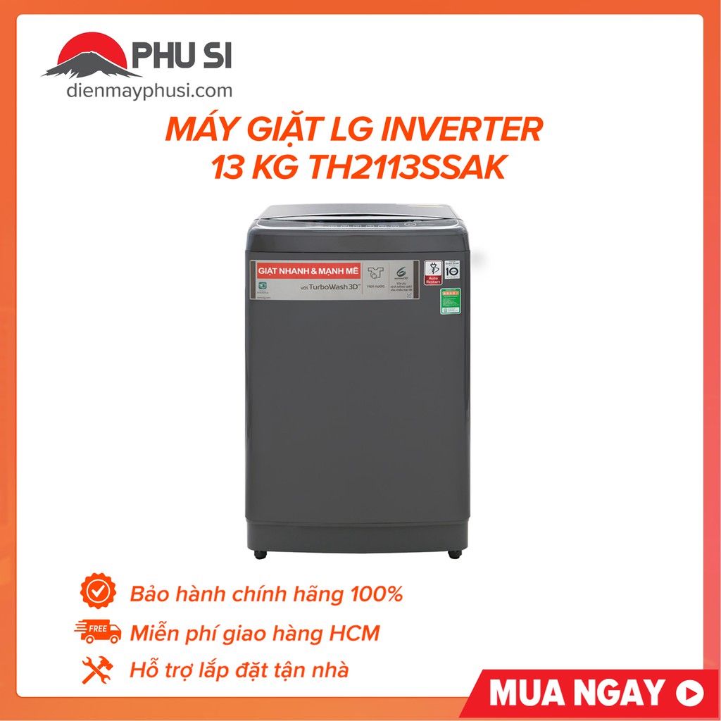 MiỄN PHÍ CÔNG LẮP ĐẶT - TH2113SSAK - Máy giặt LG TH2113SSAK, 13kg