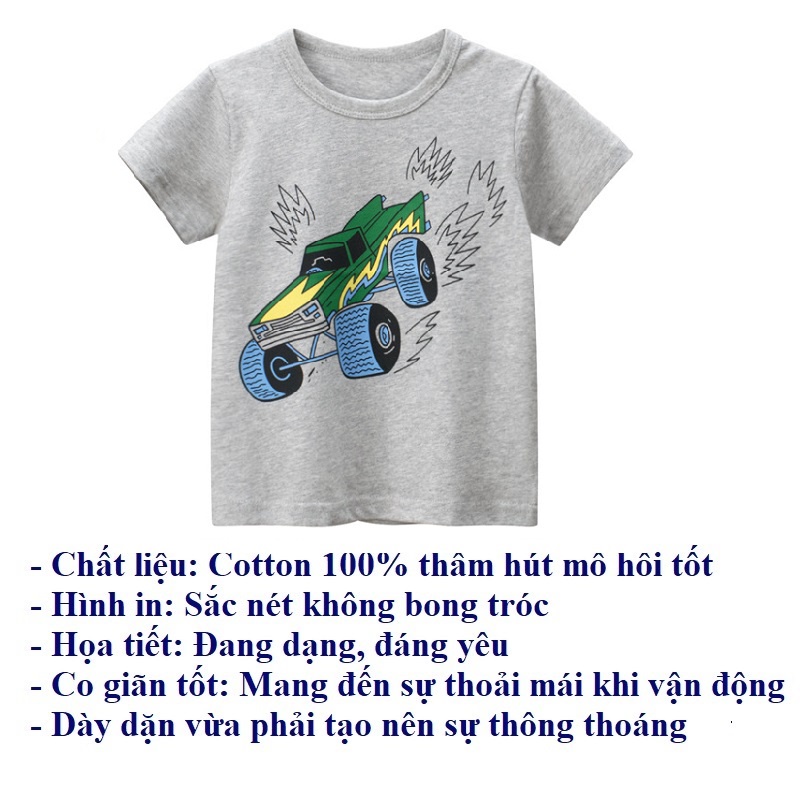Áo thun phông bé trai cộc tay hàn quốc mùa hè thời trang cho trẻ em 12-30kg SKIDS
