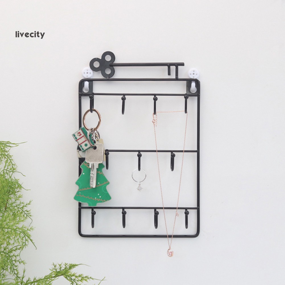 Giá Đỡ Treo Chìa Khóa / Nón 11 Móc Bằng Sắt Gắn Tường Trang Trí Nhà Cửa