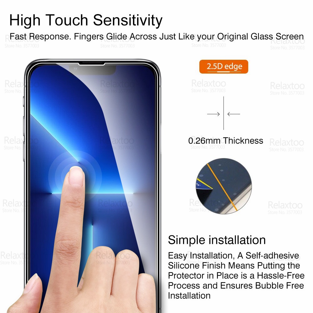 Set 3 Kính Cường Lực Bảo Vệ Màn Hình Điện Thoại iphone 15 14 pro max xs x xr 8 7 6 6s plus