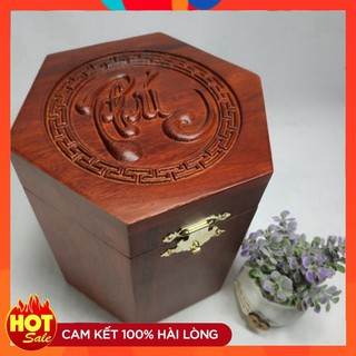 Hộp đựng chè gỗ hương đá cao cấp chạm khắc tinh tế