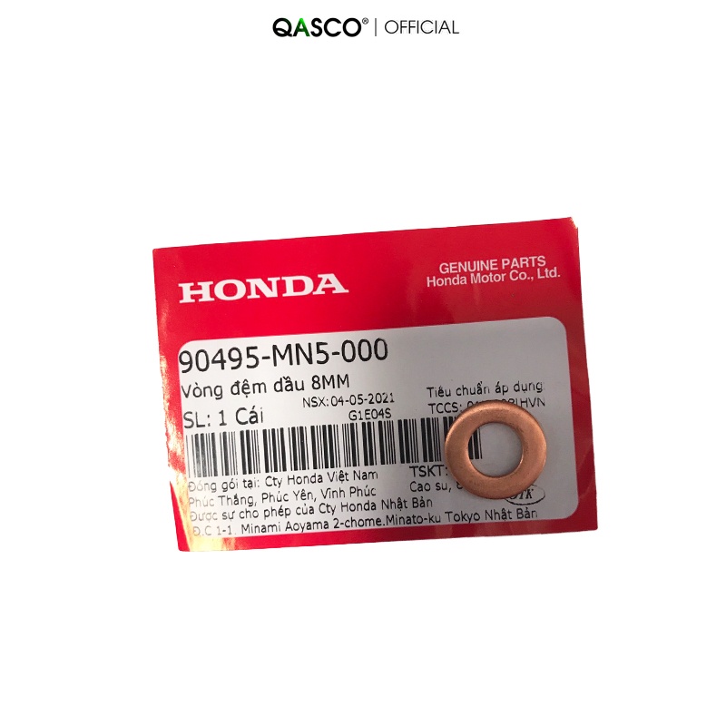 Vòng đệm dầu HONDA nhiều dòng xe cỡ 8mm  (90495MN5000)