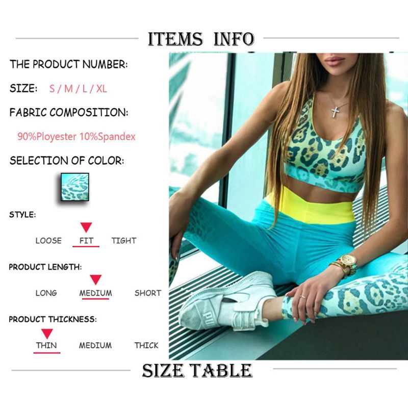 Set Đồ Thể Thao 2 Món Họa Tiết Da Báo Phong Cách Năng Động Cho Nữ