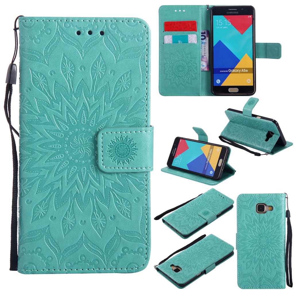 Ốp lưng lât giả da họa tiết hoa dập nổi dành cho Samsung A5 2016/A510 | BigBuy360 - bigbuy360.vn