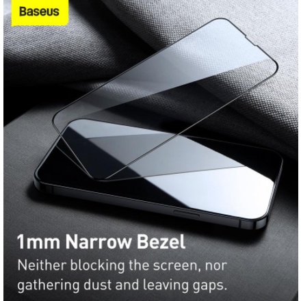 Bộ 2 kính cường lực Baseus iPhone 13 Mini/ 13/ 13 Pro/ 13 Pro Max  Full màn hình mỏng 0,3mm chính hãng - Tặng khung dán