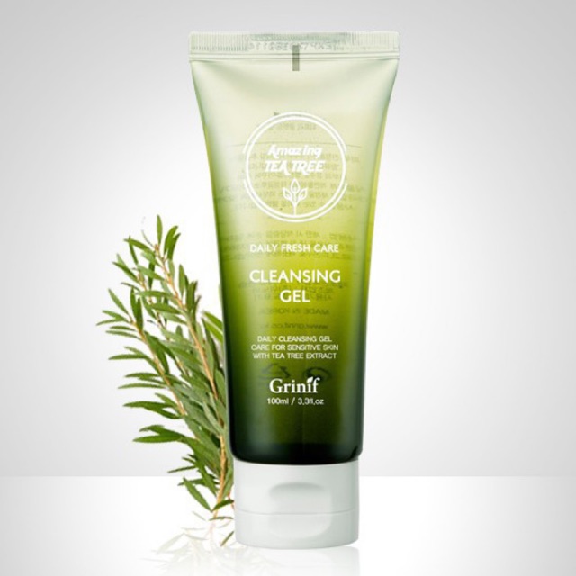 Sữa rửa mặt tràm trà cho da dầu mụn và nhạy cảm Grinif Tea Tree Cleansing Gel 100ml