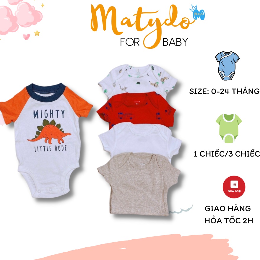 Body chip cộc tay cotton MATYDO body chip carter cho bé trai và bé gái