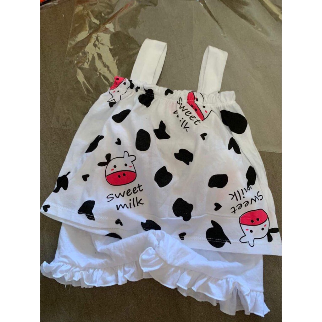 Bộ 2 dây bò sữa siêu cute  quai bèo điệu đà cho cho bé gái 8-18kg