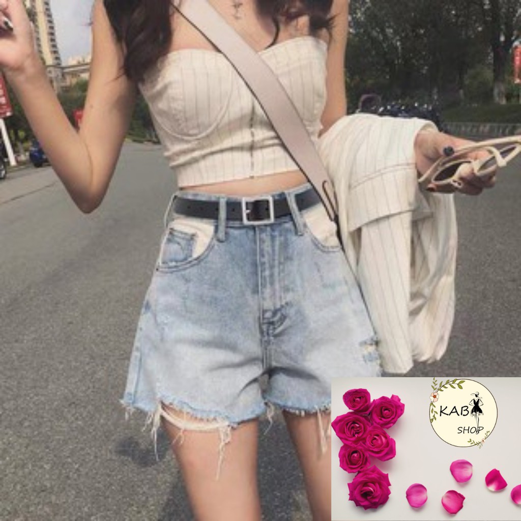 Thắt lưng da đầu vuông Nịt da nữ hai màu đen be