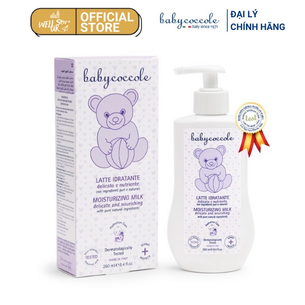 Sữa dưỡng thể cho bé Babycoccole 0M+ dưỡng da trẻ em &amp; em bé từ sơ sinh chiết xuất hạnh nhân 250ml