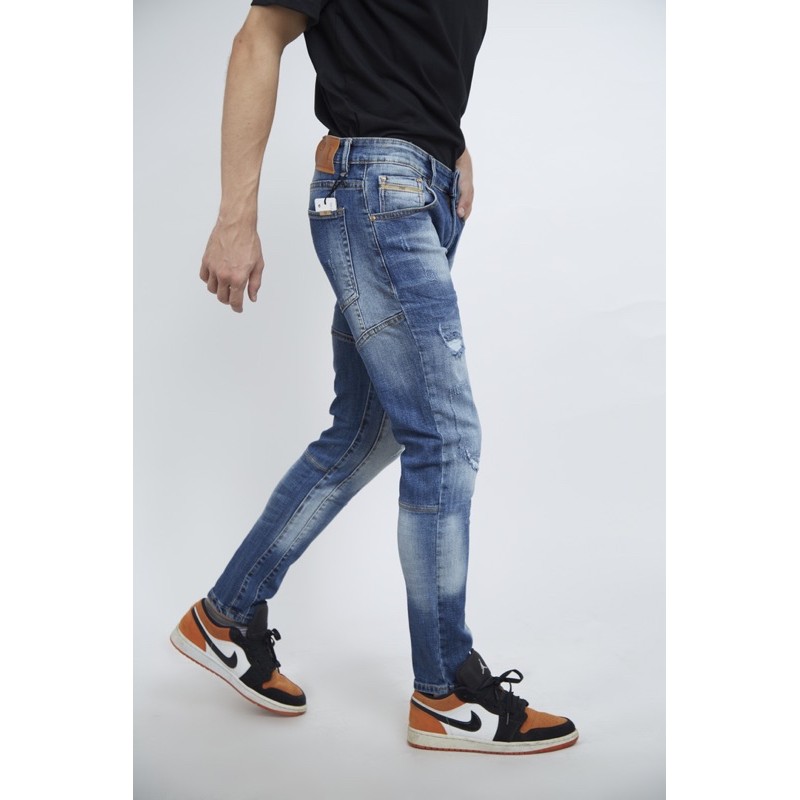Quần jean nam thời trang - rách bụi co giãn - ống ôm | BigBuy360 - bigbuy360.vn