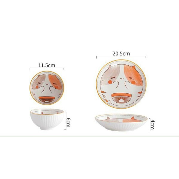 Set 3 Món bát đĩa chén sứ ngộ nghĩnh cute decor bằng sứ men đẹp