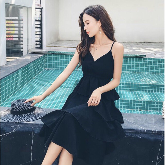 [Mã SKAMSALEP6 giảm 10% tối đa 100K đơn 150K] DX695 - Đầm Xòe Hai Dây Nhiều Tầng | BigBuy360 - bigbuy360.vn