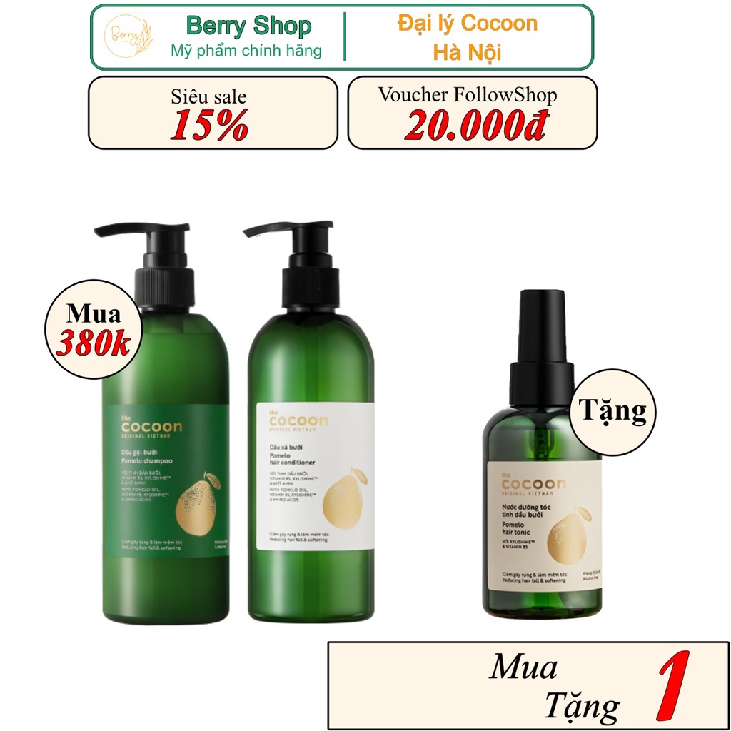 Dầu gội Cocoon - Dầu xả Cocoon mềm mịn, mượt mà dành cho tóc