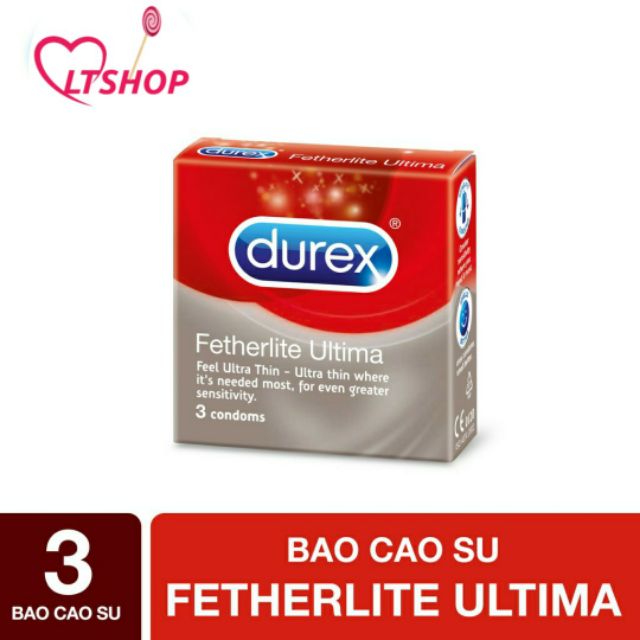 Bao Cao Su  Durex Fetherlite ultima  siêu mỏng bôi trơn  hộp 3cái