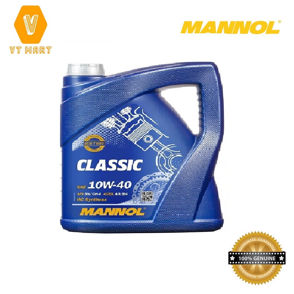 [PRO] Nhớt MANNOL 7501 Classic 10W-40 SN/CF | 5LÍT Tổng Hợp Đa Cấp HC Đa Năng- NHẬP KHẨU TỪ ĐỨC