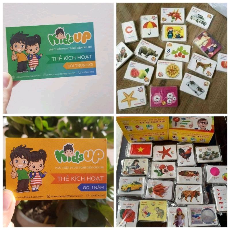 Bộ thẻ học thông minh tặng Kids Up cho bé